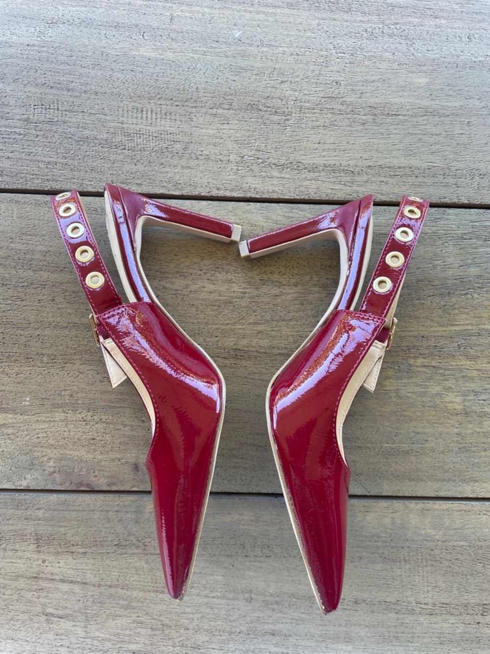 Jessica Simpson Chilli Pepper Patent Pointed Slingback Pumps - Picture 3 of 8